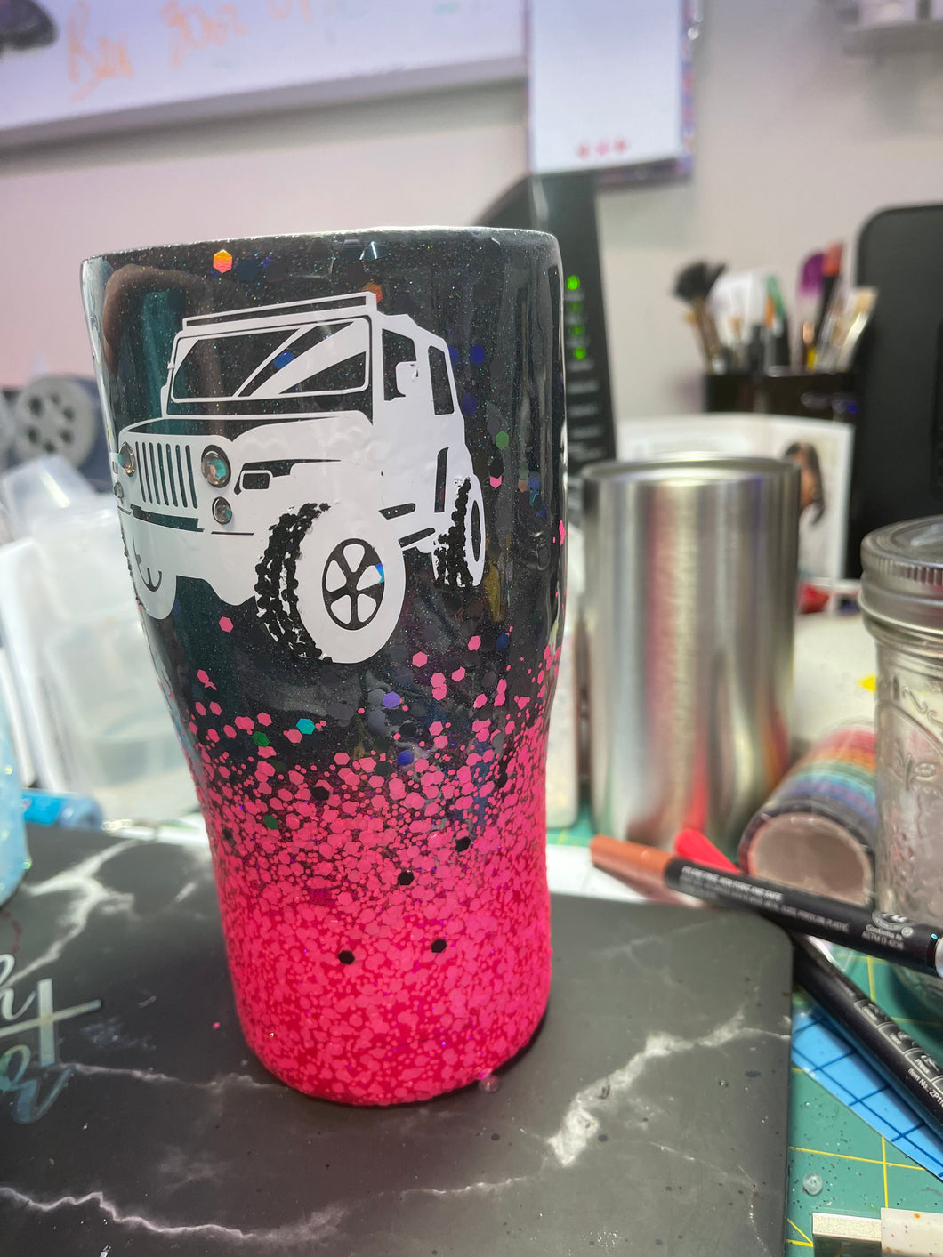 Jeep themed tumbler