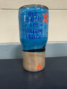 Beach themed tumbler