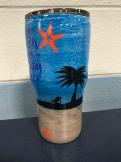 Beach themed tumbler